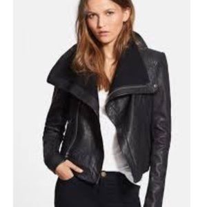 VEDA Black Fabulous Max Classic Biker Suede Jacket